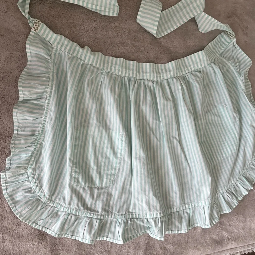 Vintage Handmade 1/2 Apron Mixed Print Whimsical Striped Floral